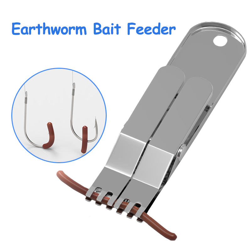 Fishing Line Dispenser - 1 個の釣り用品 - ステンレス鋼ミミズ/レッドワームクイックフィーディングクリップ