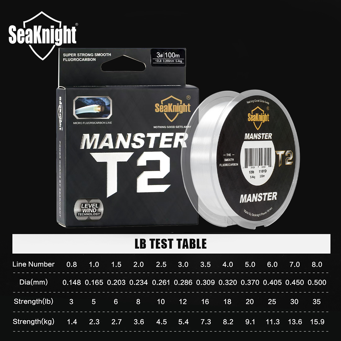 SeaKnight ブランド MANSTER T2 シリーズ - Copolymer Line のレビューと価格