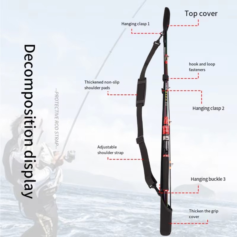 調節可能な釣り竿収納バッグ ポータブルショルダーベルトプロテ - Fishing Line Spooler のレビューと価格