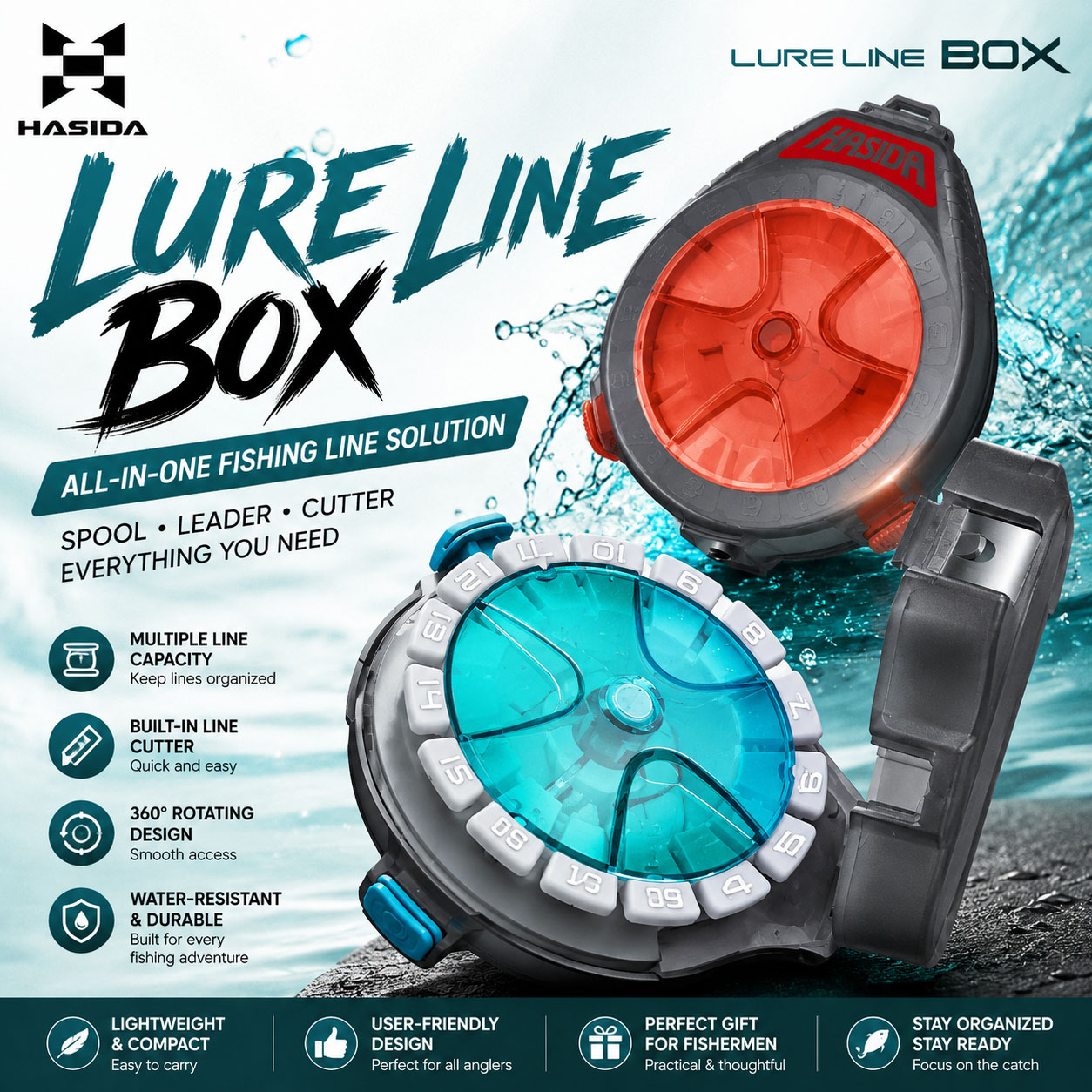 ハシダ サブラインボックス 釣り道具箱 ブレード付き ポータ - Fishing Line Box のレビューと価格